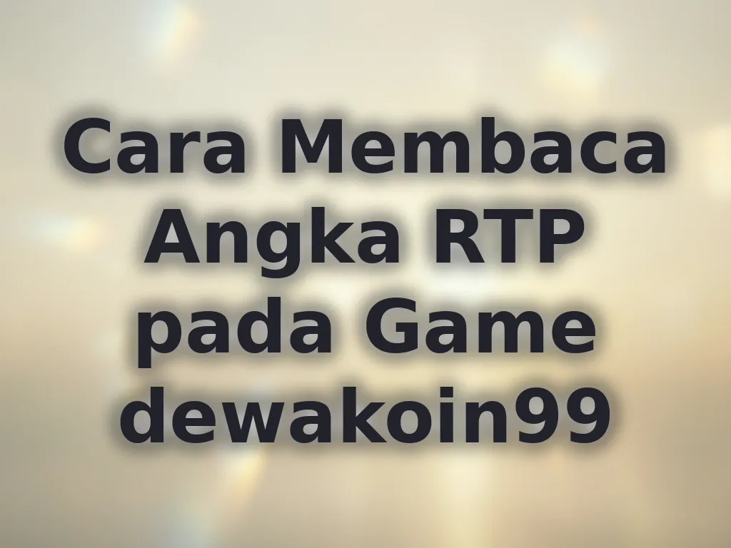Cara Membaca Angka RTP pada Game dewakoin99